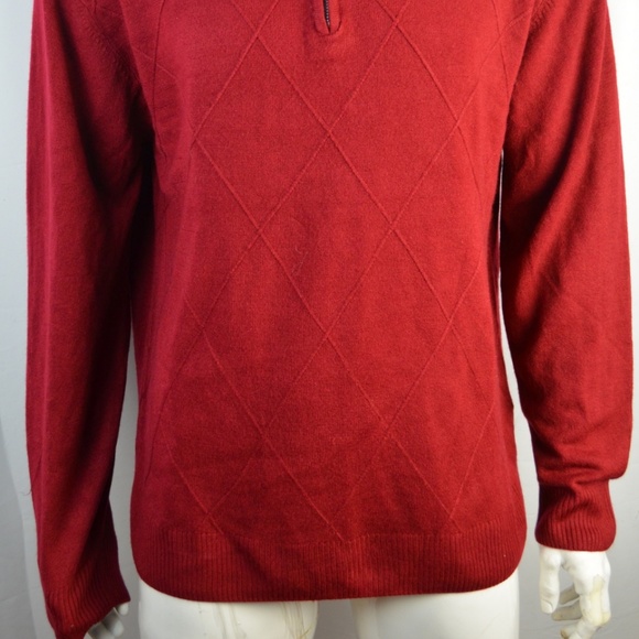 Tricots St Raphael Men's Sweater 2XL 3/4 Zip Red - Picture 3 of 3